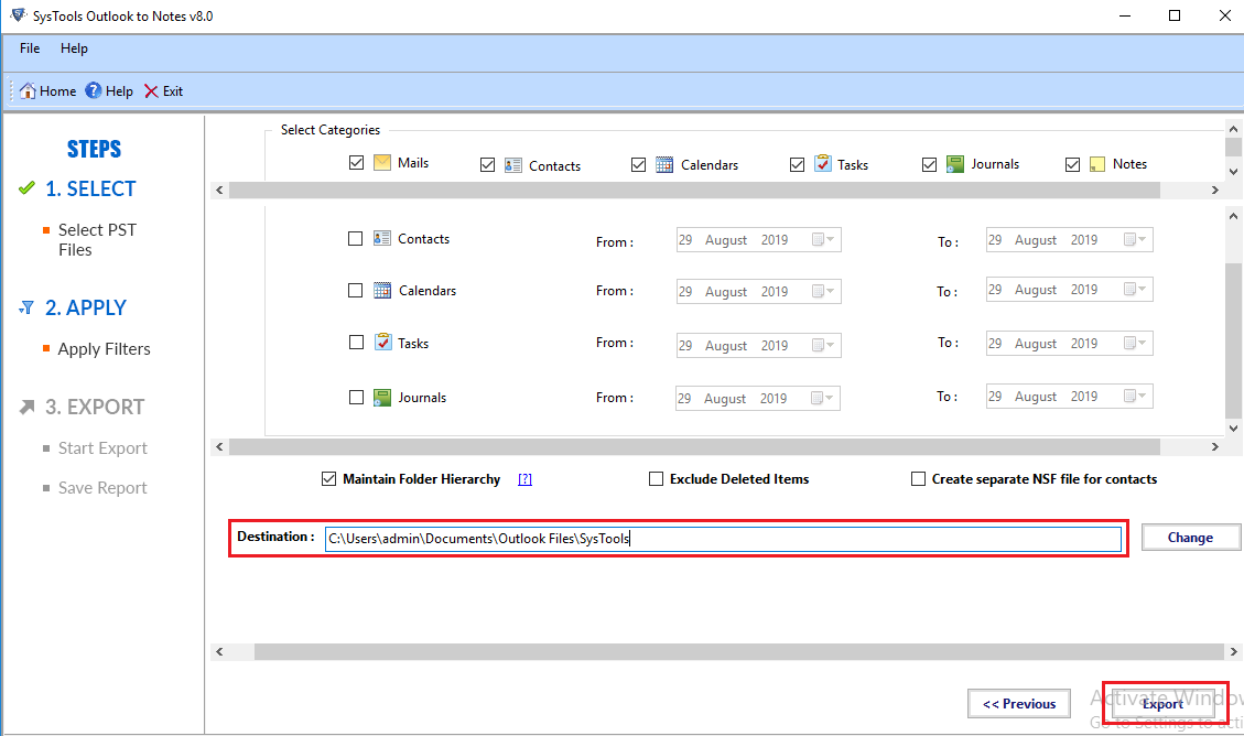 Import Outlook Mailbox to Lotus Notes 7.0